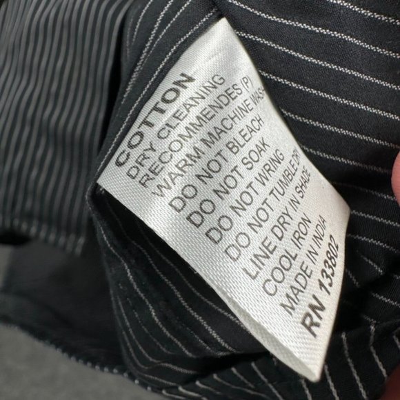 David Smith Shirt Mens Extra Large Black Striped Floral Button Up Modern Comfort - Picture 6 of 9